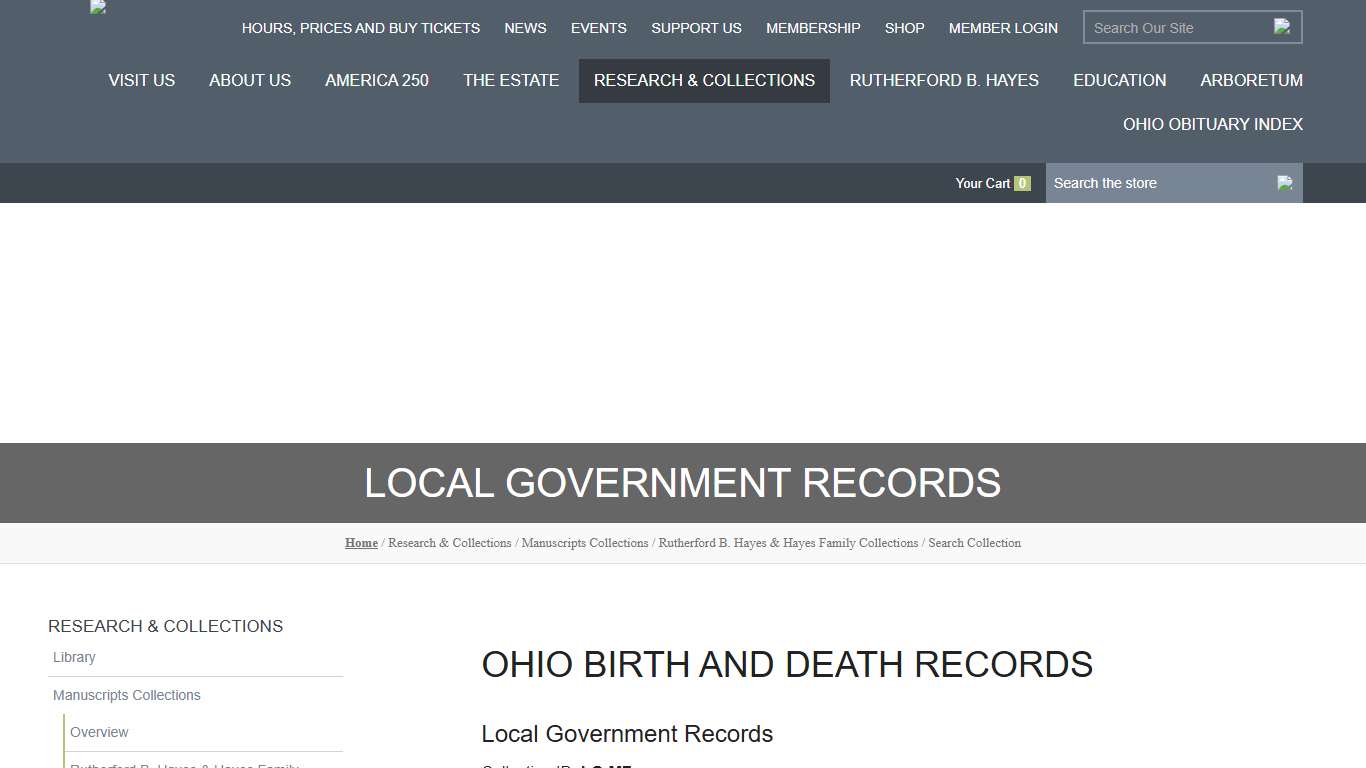 OHIO BIRTH AND DEATH RECORDS - Rutherford B. Hayes Presidential Library & Museums
